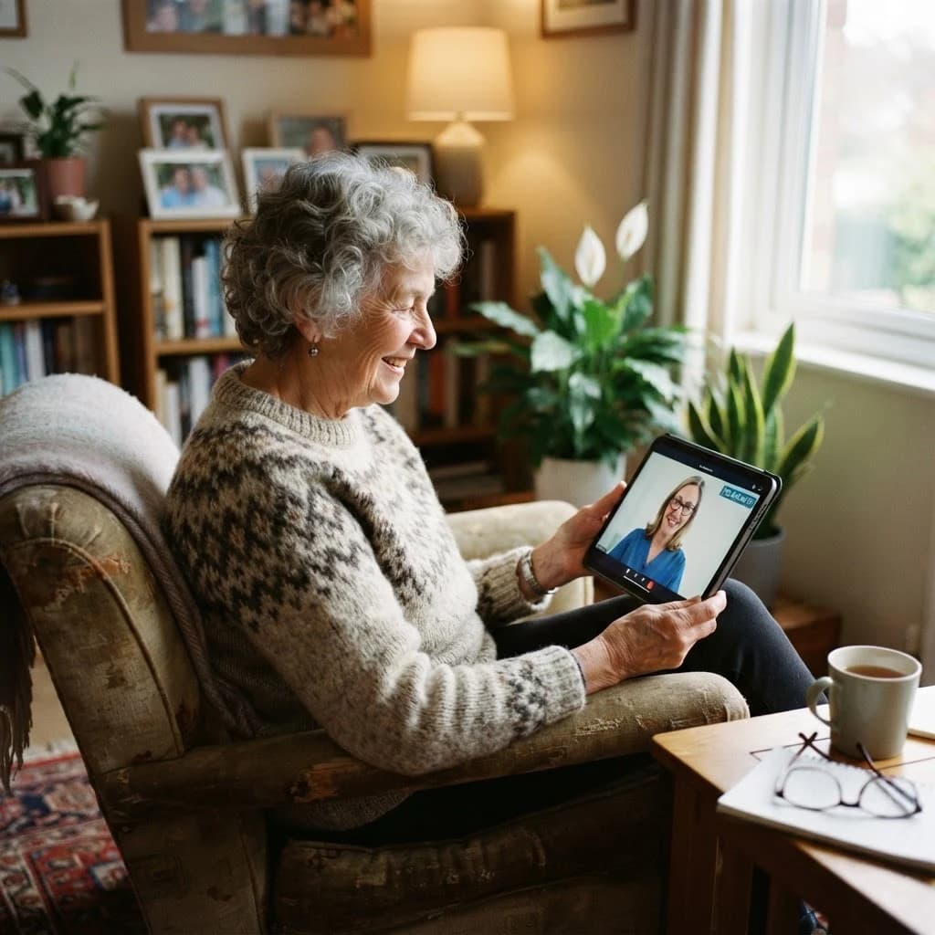 Healthcare provider supporting patient through digital communication